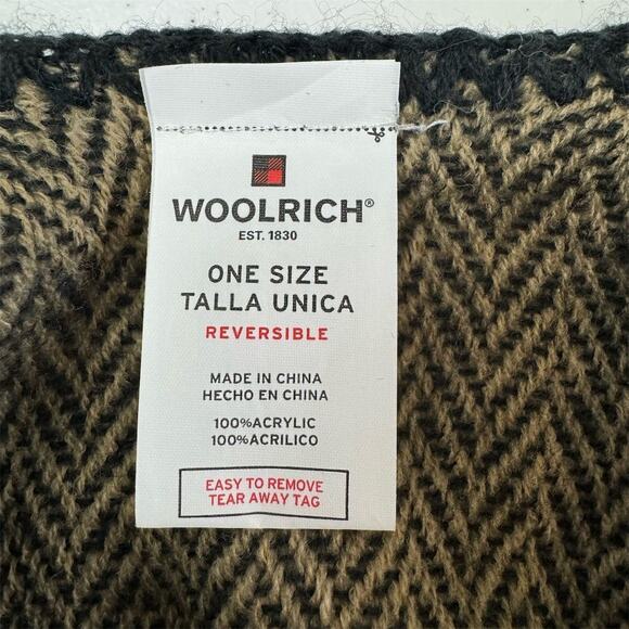 Woolrich Women's Reversible Plaid Herringbone Blanket‎ Wrap Shawl Scarf - Picture 8 of 10